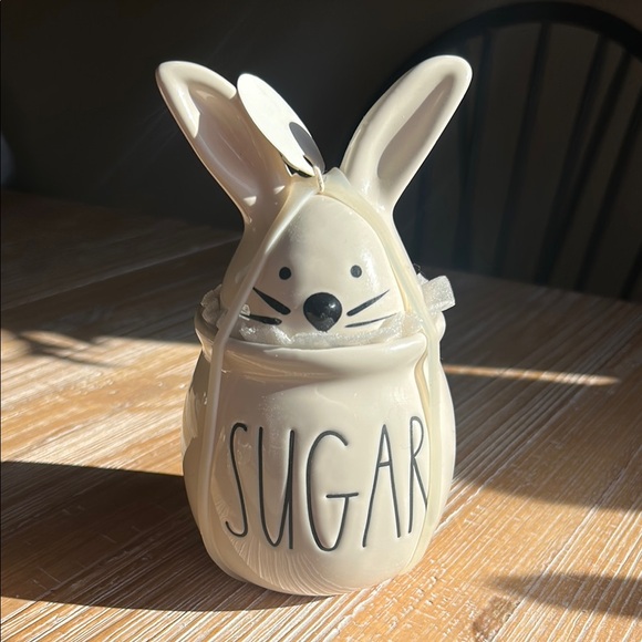 Rae Dunn Bunny Sugar Jar With Bunny Ear Lid. NWT - Picture 5 of 12